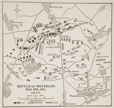 A Batalha de Waterloo, 18 de junho de 1815 de English School