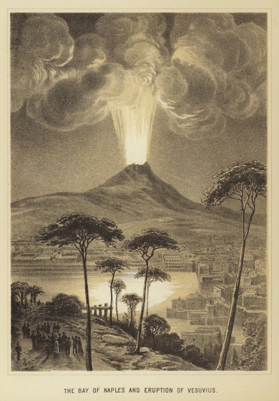 A baía de Nápoles e a erupção do Vesúvio de English School
