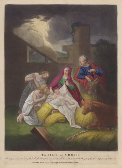 O Nascimento de Cristo (lito colorido) de English School