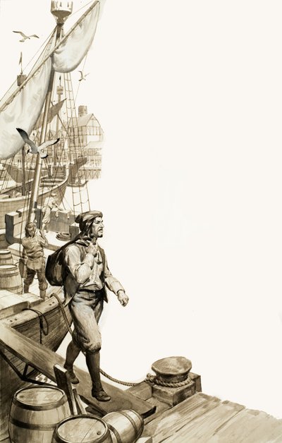 A peste negra, transportada por um marinheiro francês para um porto britânico de English School