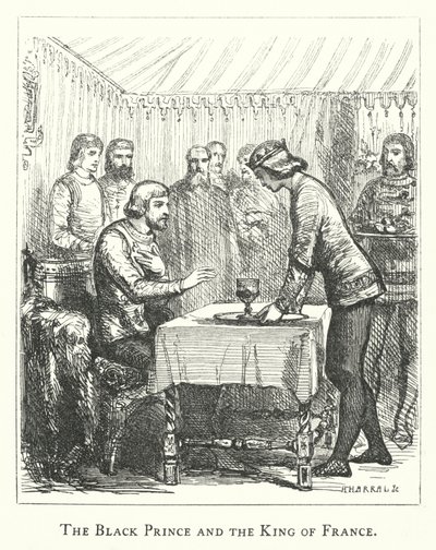 O Príncipe Negro e o Rei da França (gravura) de English School