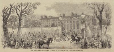 A Noiva e o Noivo saindo do Palácio de São Tiago após o Casamento (gravura) de English School