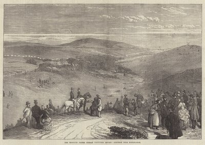 The Brighton Easter Monday Volunteer Review, Struggle near Rottingdean (gravura) de English School