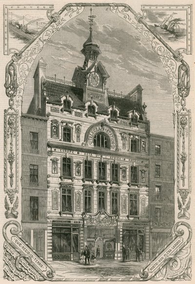 Os escritórios britânicos e irlandeses da Magnetic Telegraph Company, Threadneedle Street, Londres de English School