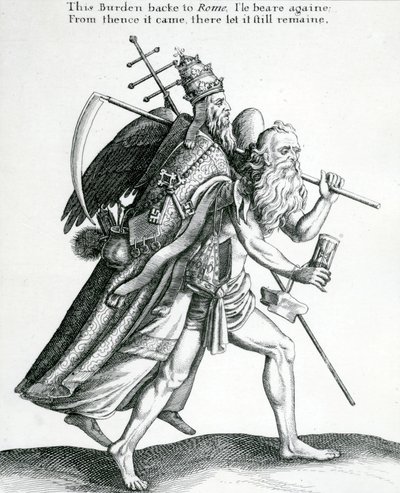 O fardo de Roma por volta de 1641 de English School