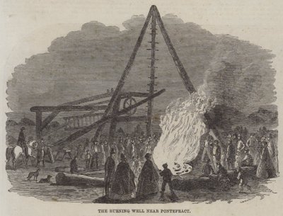 O Poço Ardente perto de Pontefract (gravura) de English School