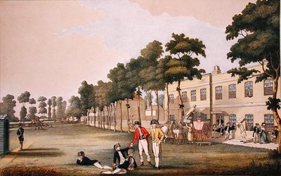 The Cadet Barracks in the Arsenal, Londres (cor litho) de English School