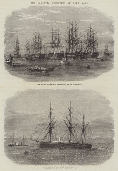 As Osséquias de Calcutá do Senhor Mayo (gravura) de English School