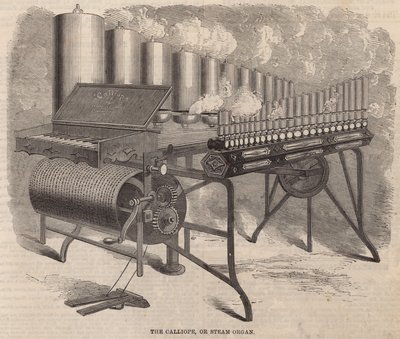 O Calliope, um órgão a vapor inventado por Arthur S Denny na América de English School