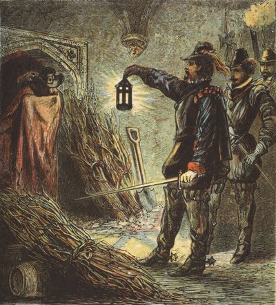 A captura de Guy Fawkes, pub. 1890 de English School