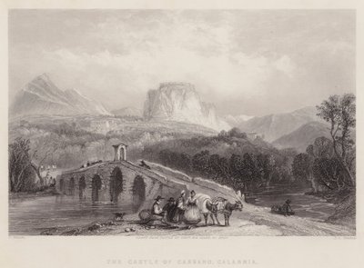 O Castelo de Cassano, Calábria (gravura) de English School