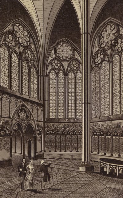 A Casa Capitular, Catedral de Salisbúria (Litho) de English School