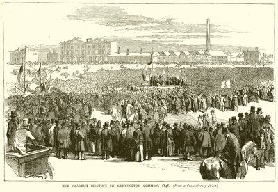 A reunião cartista sobre Kennington Common, 1848 de English School