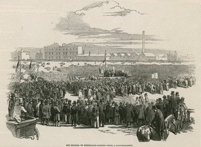 A reunião cartista sobre Kennington Common em 1848 de English School
