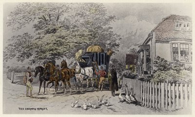 The Chequers, Horley (cor litho) de English School