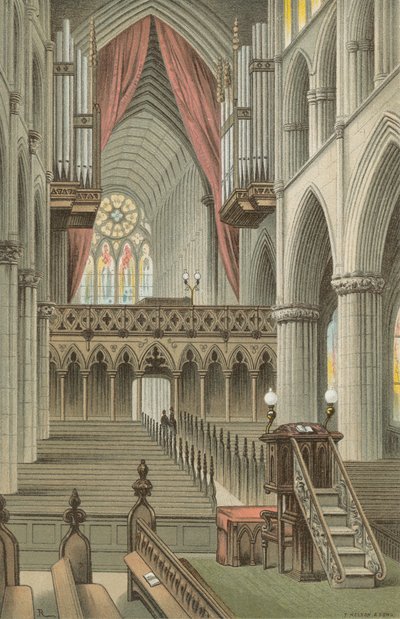 O coro, catedral de Glasgow de English School