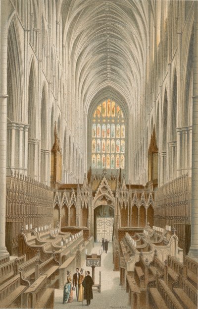 O coro, abadia de Westminster de English School