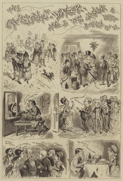 O jantar de Natal, como foi roubado e o que aconteceu (gravura) de English School