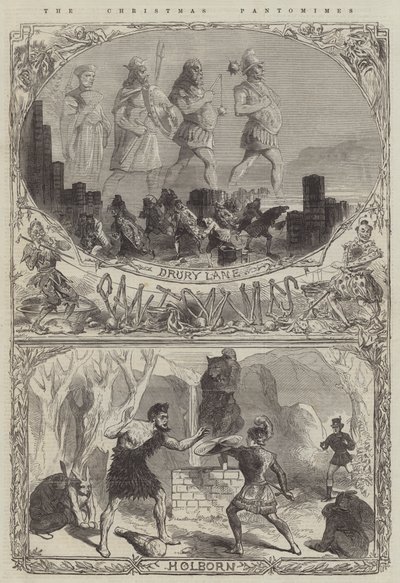Os Pantomimes de Natal (gravura) de English School