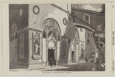 A Igreja de Or-sanmichele, Florença (gravura) de English School