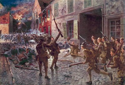 Os Coldstream Guards em Landrecies, agosto de 1914 de English School