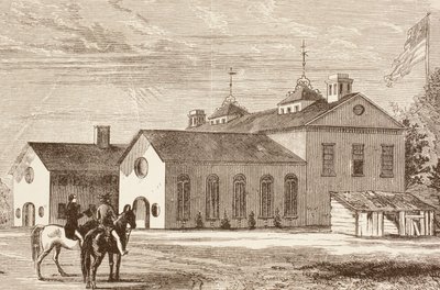 The College of William and Mary, Williamsburg, Virgínia (litografia) de English School