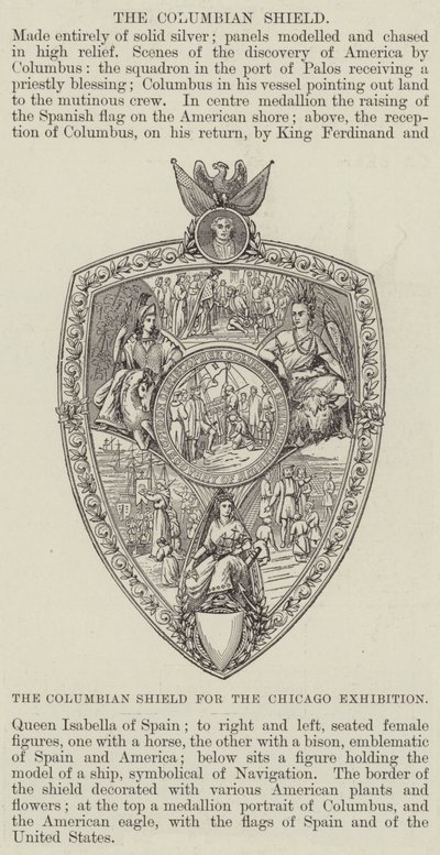The Columbian Shield for the Chicago Exhibition (gravura) de English School