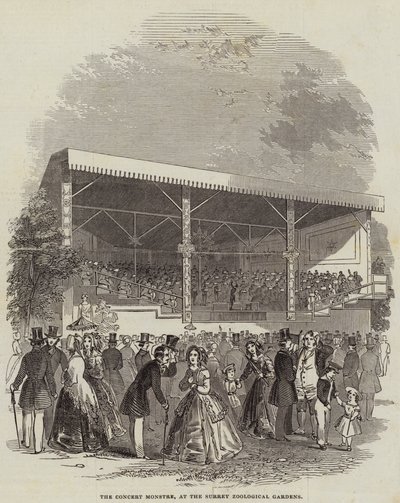 O Concerto Monstre, no Surrey Zoological Gardens (gravura) de English School