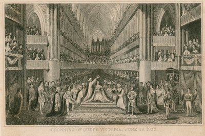 A Coroação da Rainha Vitória na Abadia de Westminster, 28 de junho de 1838 de English School
