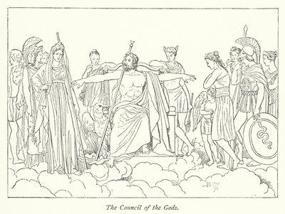 O Concílio dos Deuses (litho) de English School