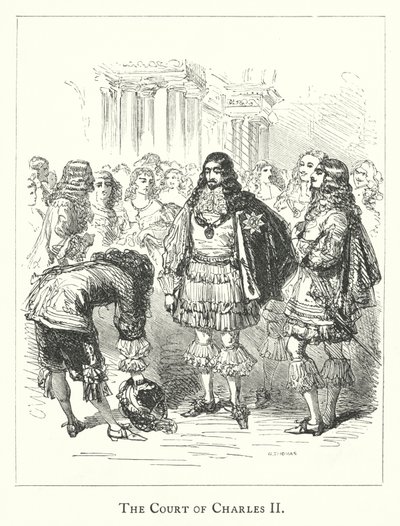 A Corte de Carlos II (gravura) de English School