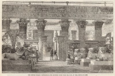 O Palácio de Cristal: Entrada para o Tribunal Egípcio da Nave pela Avenida dos Leões de English School