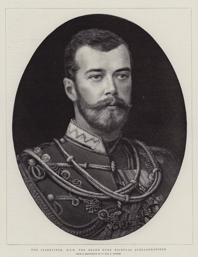 O Czarevitch, HIH o Grão-Duque Nicholas Alexandrovitch (gravura) de English School