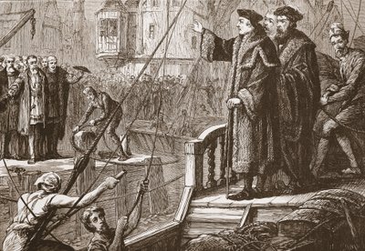 A partida de Erasmus de Basileia, ilustração da história do protestantismo por James Aitken Wylie (1808-1890), bar. 1878 de English School