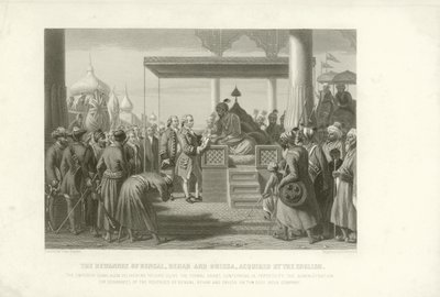 O Dewannee de Bengala, Bihar e Orissa concede pelo inglês, a Índia, 1765 de English School