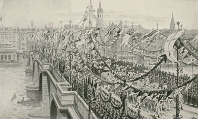 A, jubileu diamante, procissão, cruzamento, ponte londres de English School