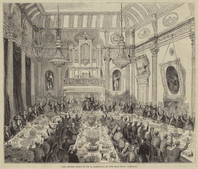 O Jantar oferecido a Sir H Hardinge, pela East India Company (gravura) de English School