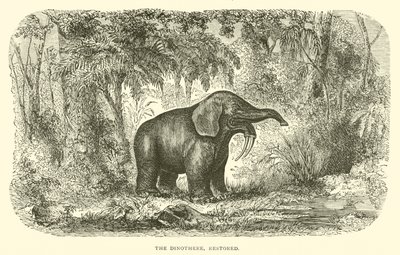 A Dinothere, restaurada (gravura) de English School