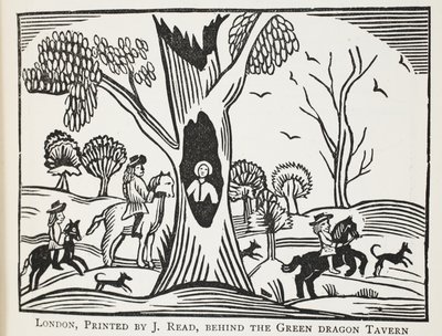 A criança afligida na madeira, ou o cruel Unkle, ilustração dos Chapu-livros do século XVIII por John Ashton, bar. 1882 de English School