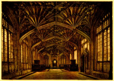 The Divinity School, Oxford: construída entre 1445 e 1454, ilustração de A Students History of England, de Samuel R. Gardiner, publicada em 1902 (imagem digitalmente aprimorada) de English School