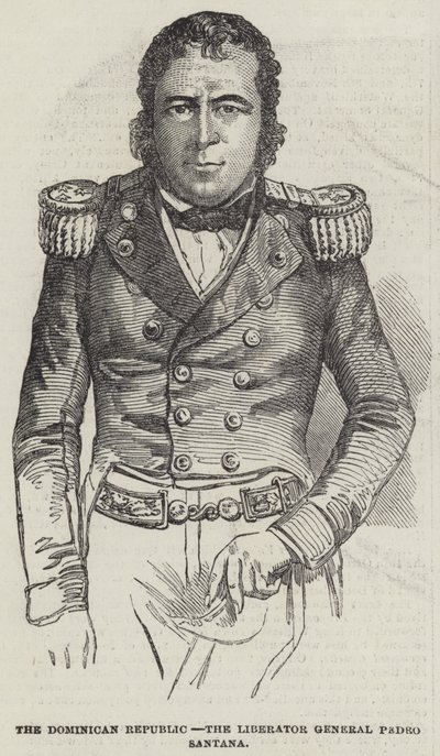 A República Dominicana, o General Libertador Pedro Santana (gravura) de English School