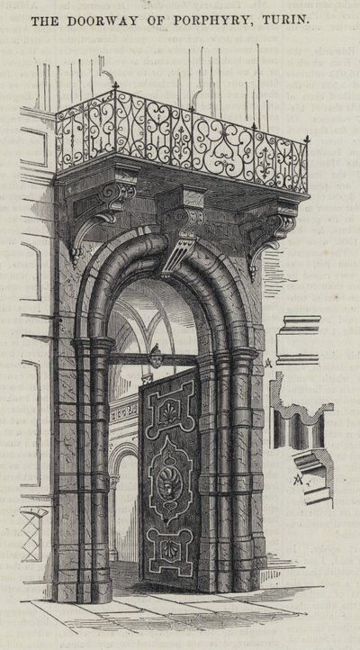 A Porta do Porfirio, Turim (gravura) de English School