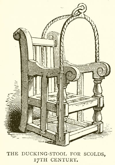 O Ducking-Stool para Scolds, do século 17 de English School