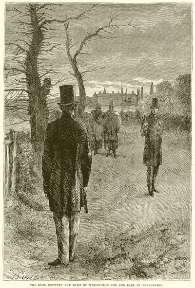O duelo entre o duque de Wellington e o conde de Winchelsea de English School