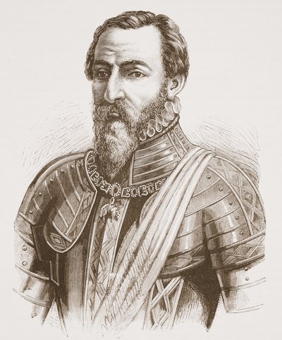 O duque de Alva (do retrato por Ticiano), ilustração da história do protestantismo por James Aitken Wylie (1808-1890), bar. 1878 de English School