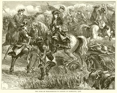 O duque de Marlborough em perigo em Ramillies, 1706 de English School