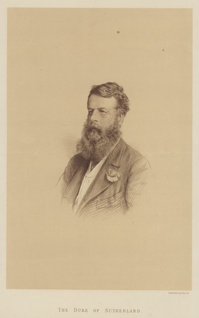 O Duque de Sutherland (litho) de English School