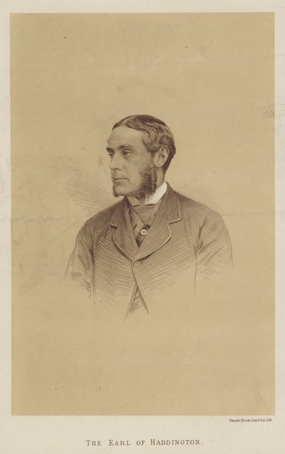 O Conde de Haddington (litho) de English School