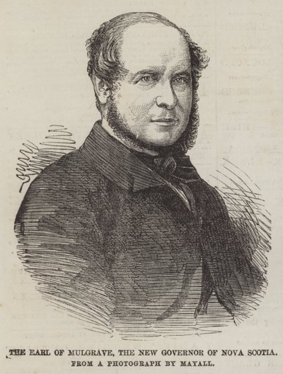 O Conde de Mulgrave, o Novo Governador da Nova Escócia (gravura) de English School