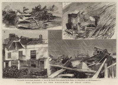The Effects of the Whirlwind at West Cowes (gravura) de English School